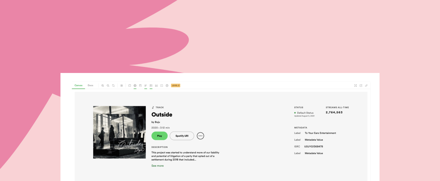 The featured image for my project on design system at Spotify